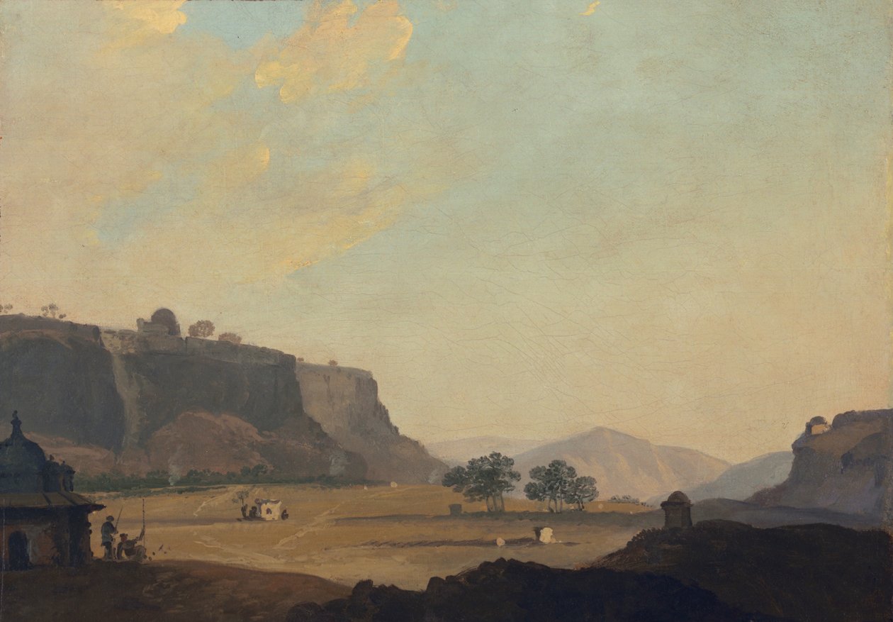Utsikt nær Fort Gwalior, India, ca. 1783 av William Hodges
