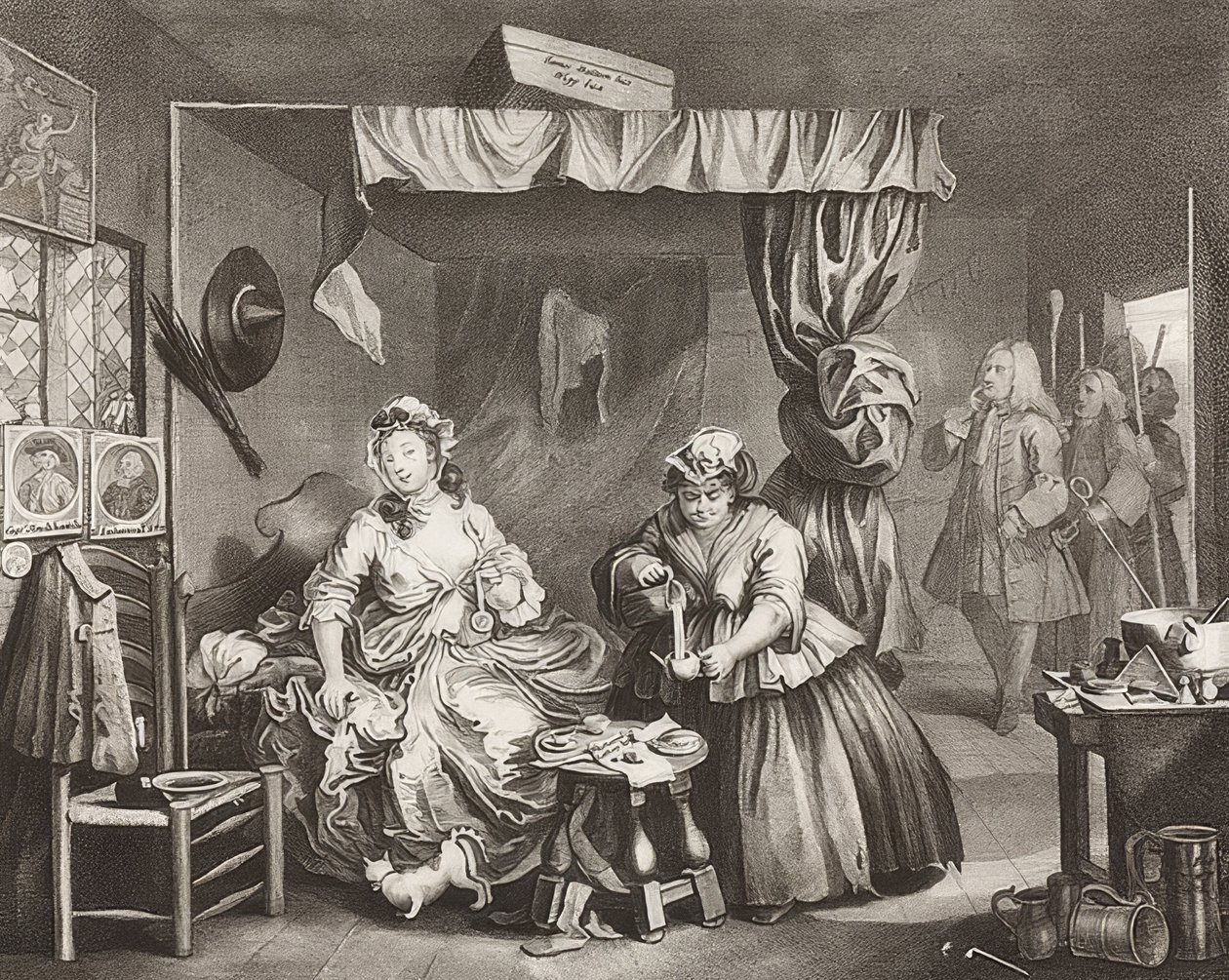 En skjøge? S Fremgang / The Way of a Hore, Ark 3: Arresten. 1732 av William Hogarth