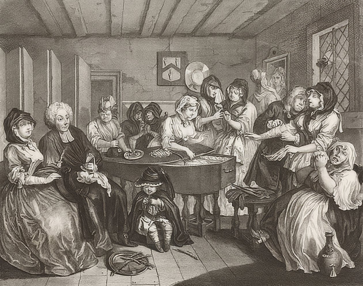 En skjøge?S Fremgang / Horenes vei. Ark 6: Begravelsen. 1732 av William Hogarth