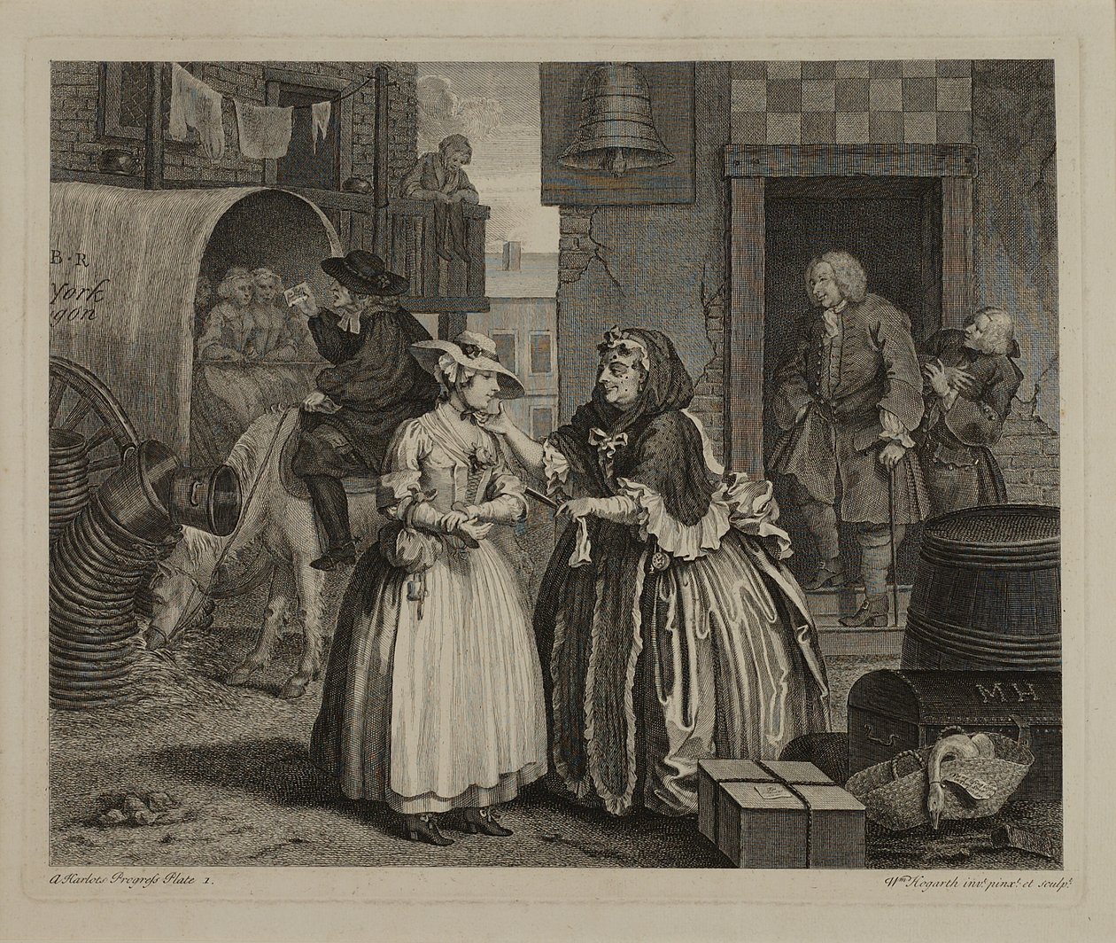 En prostituerte kvinnes karriere: Plate 1 av William Hogarth