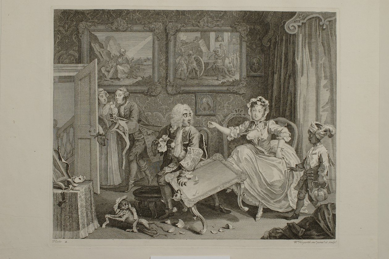 En prostituerts karriere: plate 2 av William Hogarth