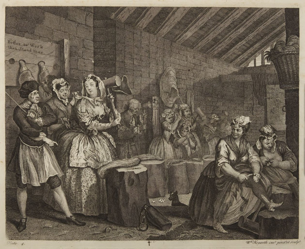 En prostituerts karriere, plansje 4 av William Hogarth