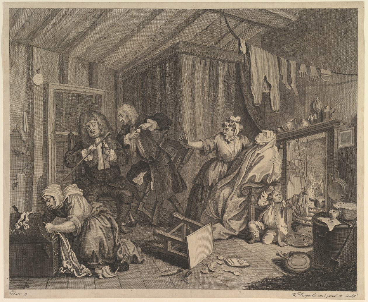 A Harlots Progress, Plate 5, før april 1732. av William Hogarth