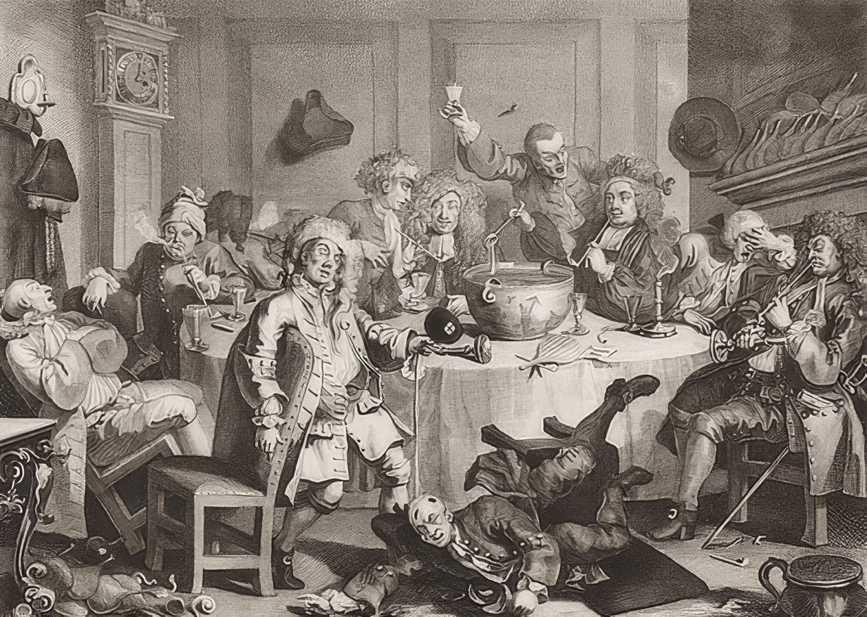 En moderne midnattssamtale. 1733 av William Hogarth