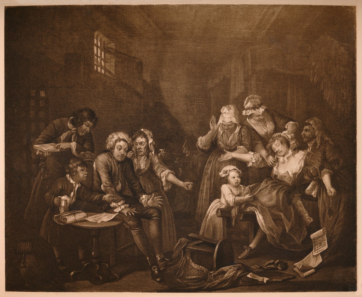 A Rakes Progress - 7: Fleet Prison, 1733. av William Hogarth