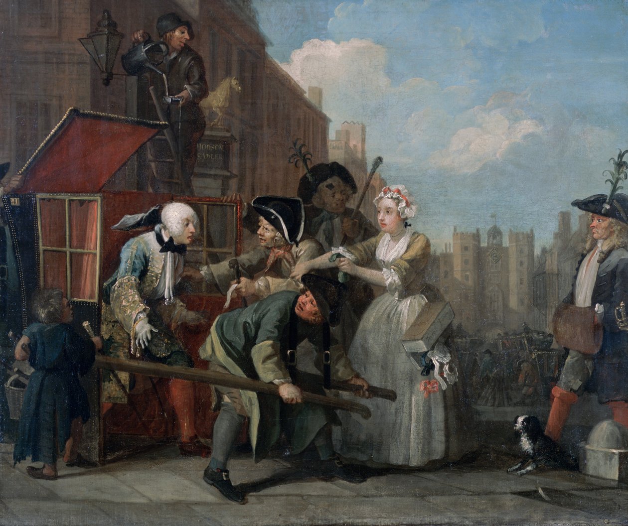 A Rake's Progress IV: The Arrested, Going to Court, 1733 av William Hogarth