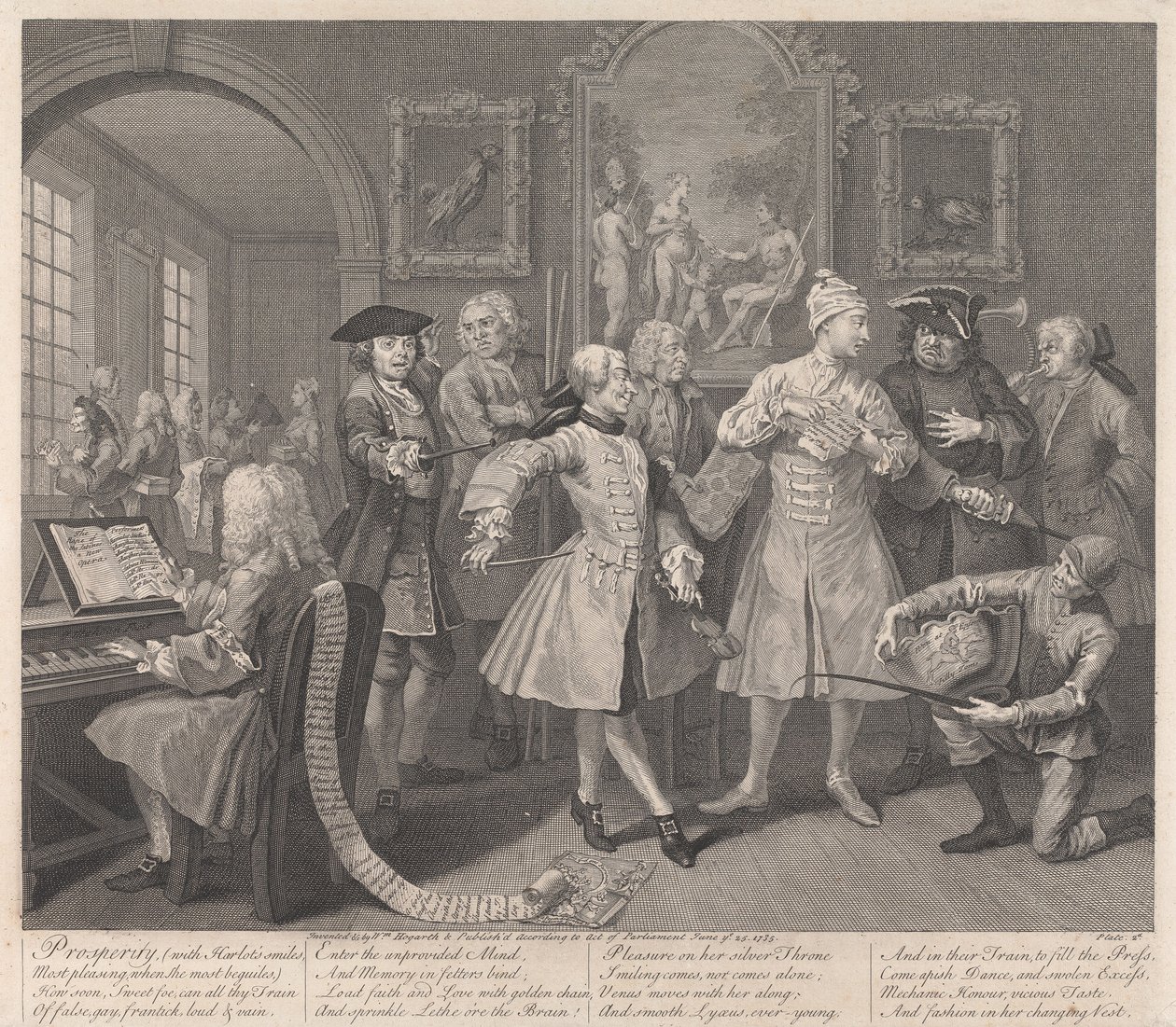 En rakes karriere, tavle 2: Hans mottakelse av William Hogarth