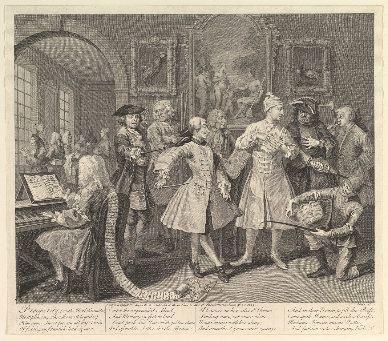 A Rakes Progress, Plate 2, 25. juni 1735. av William Hogarth
