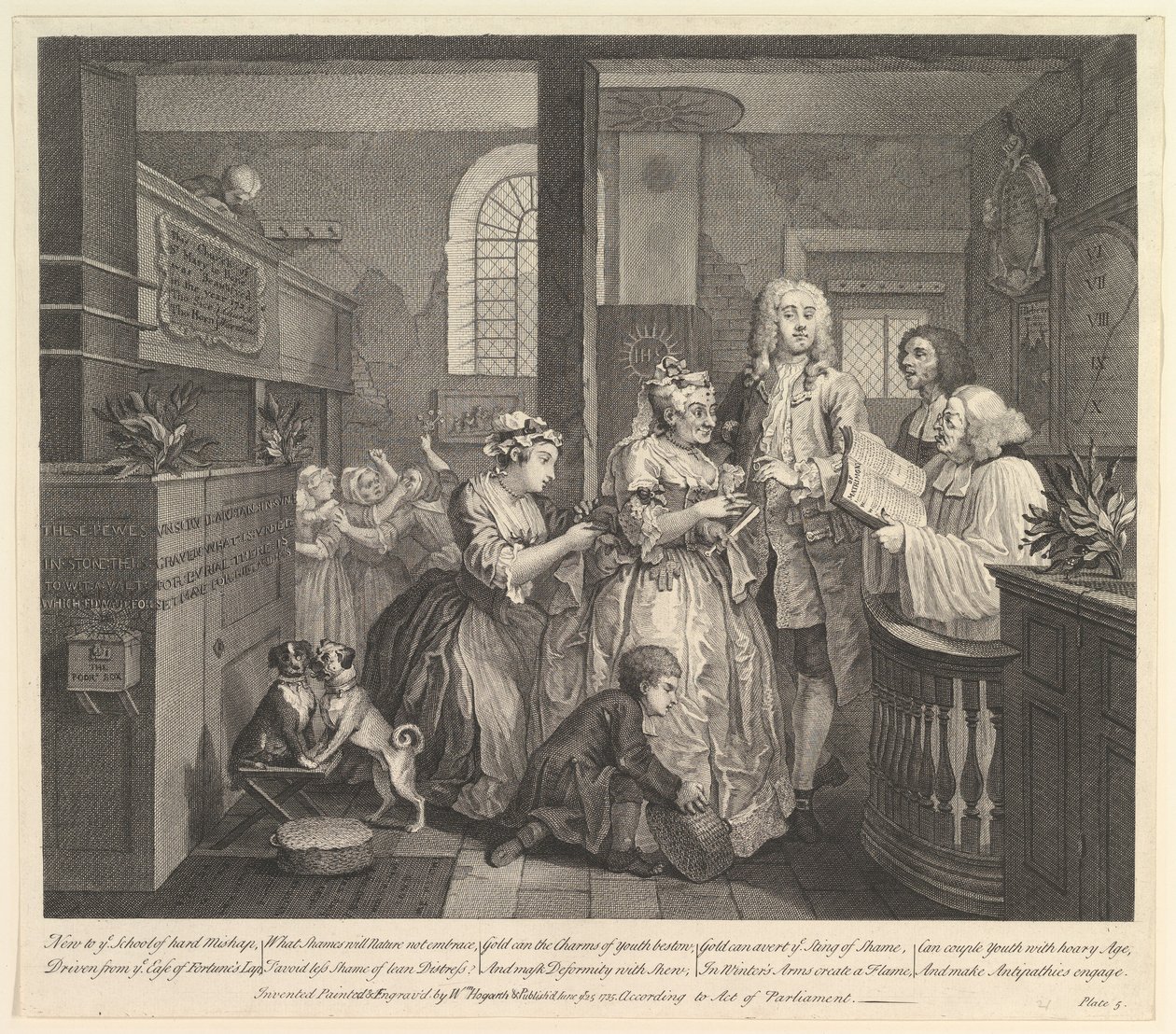 A Rakes Progress, Plate 5, 25. juni 1735. av William Hogarth