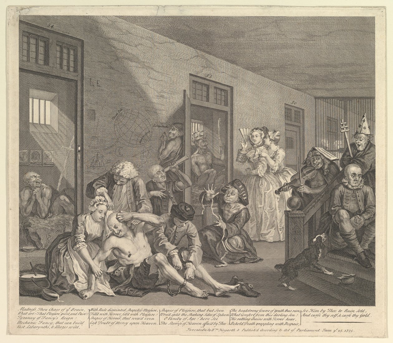 A Rakes Progress, Plate 8, 25. juni 1735. av William Hogarth