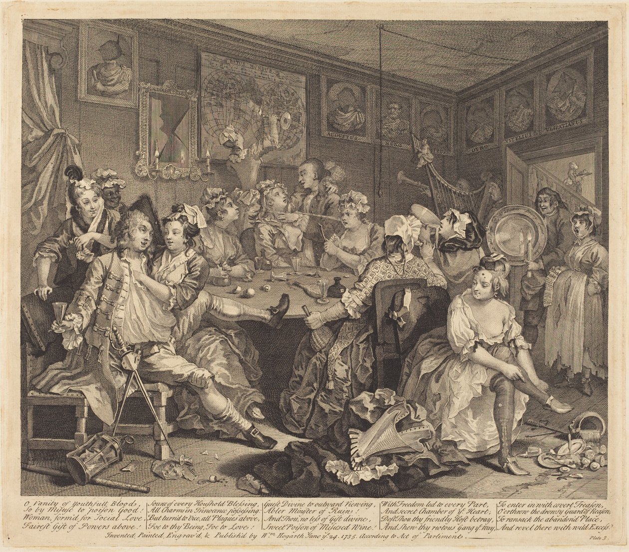 En levemanns karriere: blad 3 av William Hogarth