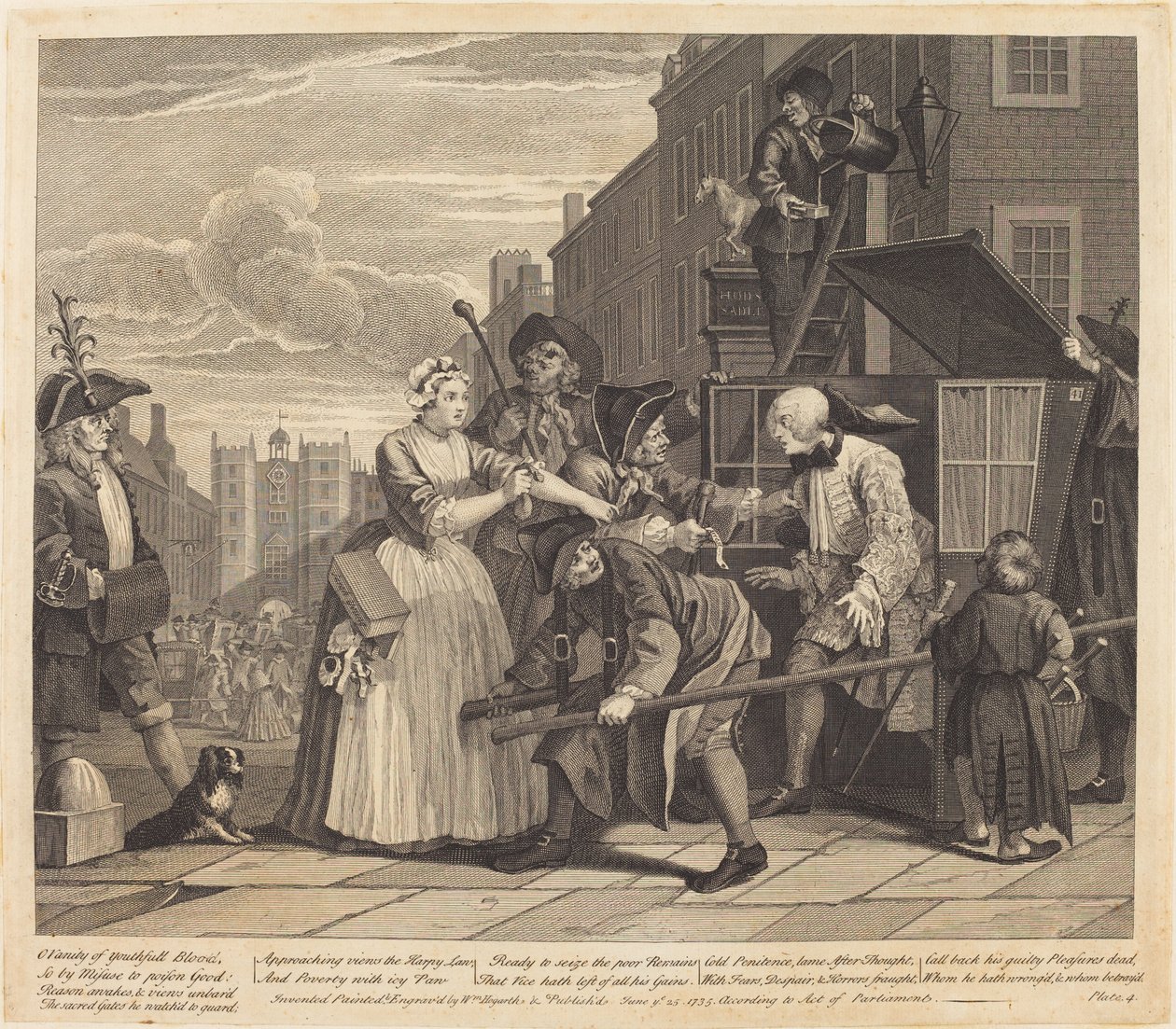 En rakes fremgang: pl.4 av William Hogarth