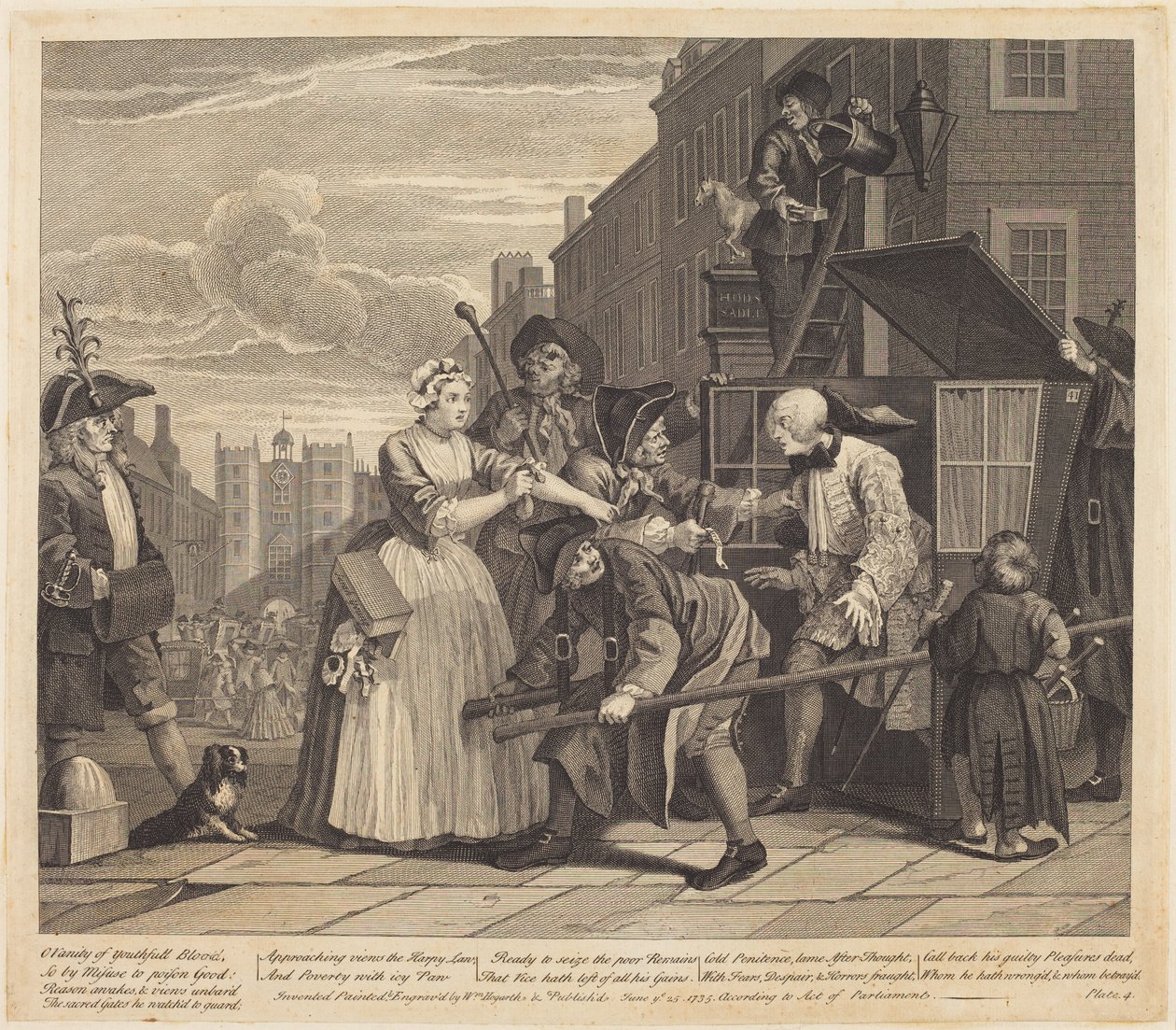 En levemanns karriere: plate 4 av William Hogarth