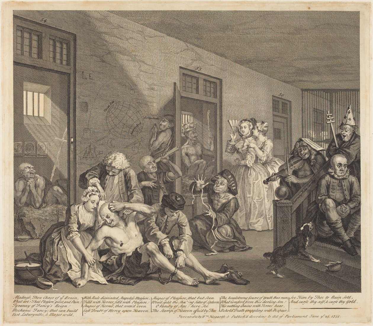En libertiners karriere: plate 8 av William Hogarth
