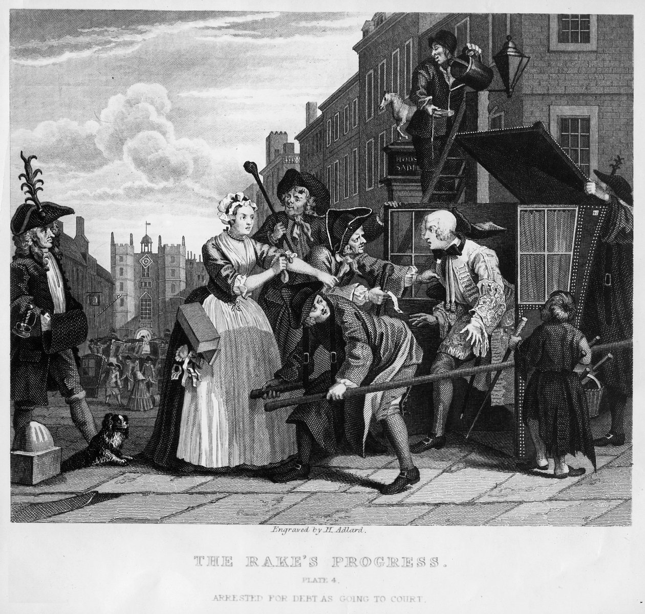 Arrested for Debt, plate V fra 