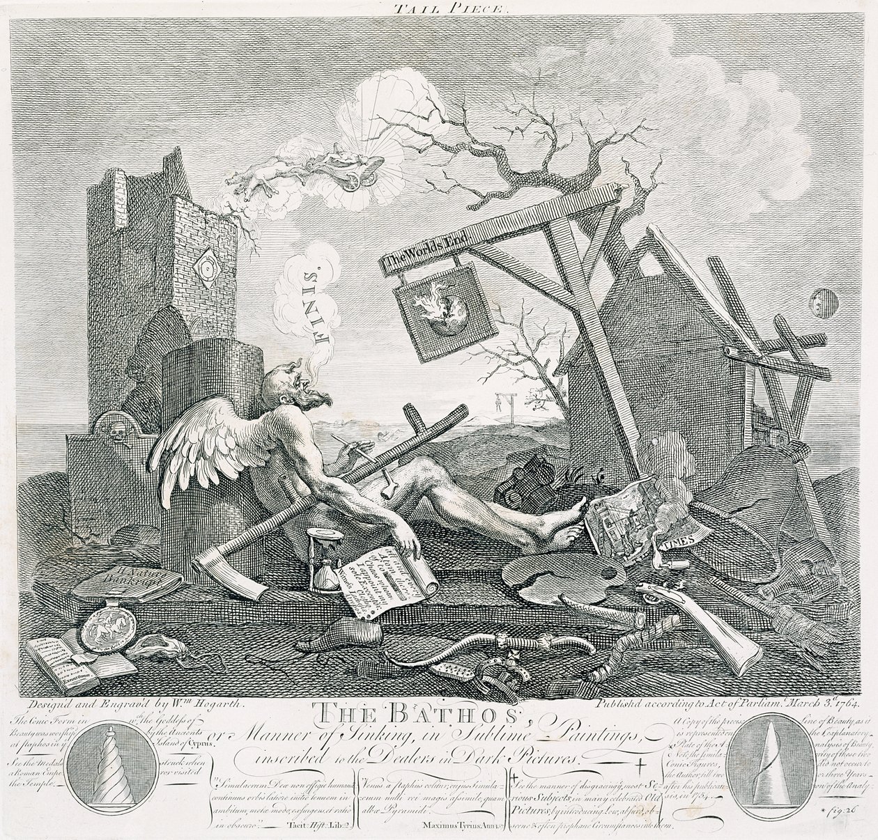 Bathos, Manner of Sinking, i Sublime Paintings inscribed to the Dealers in Dark Pictures, 1764 (etsing og gravering) av William Hogarth