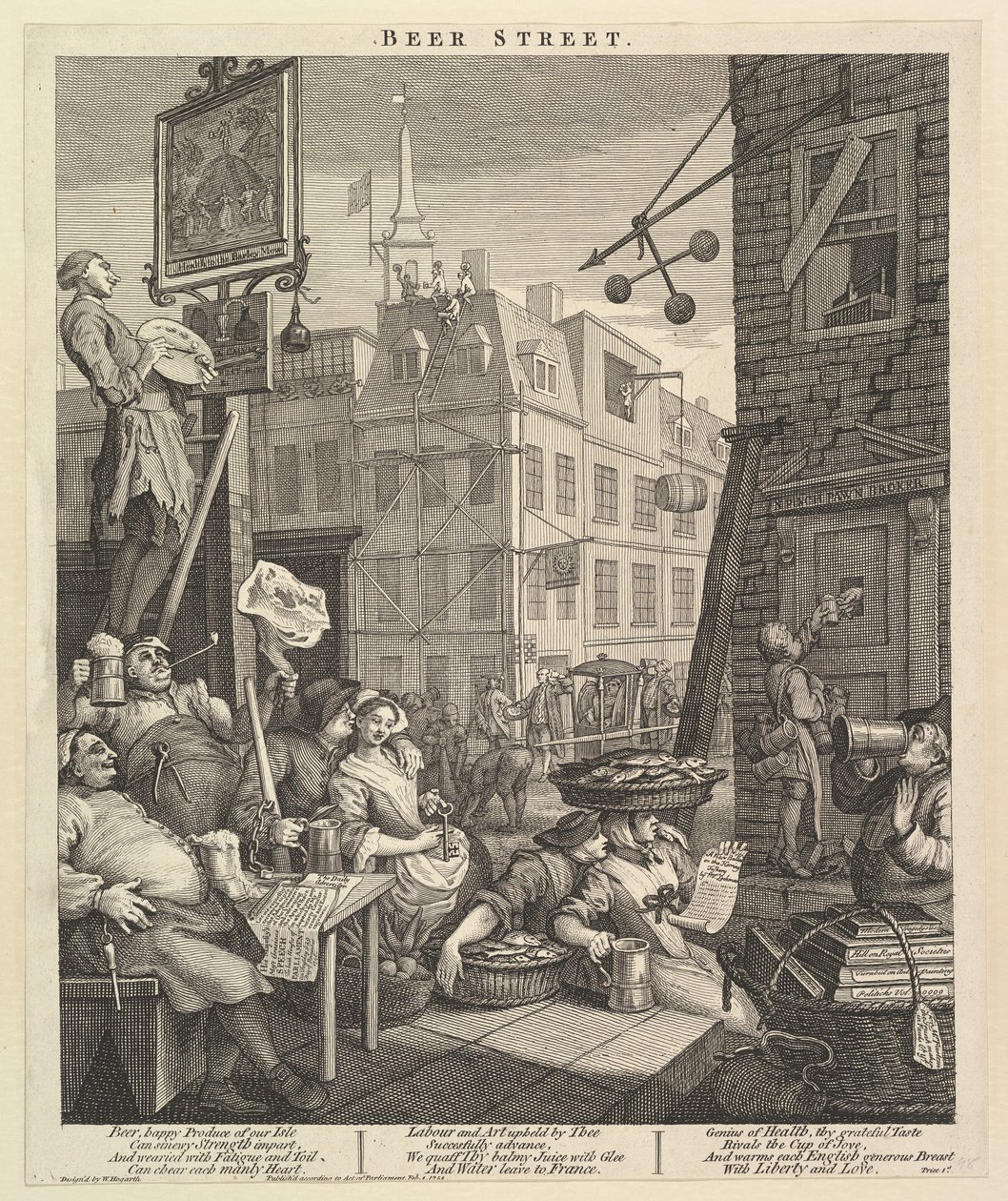 Beer Street, 4. februar 1751. av William Hogarth