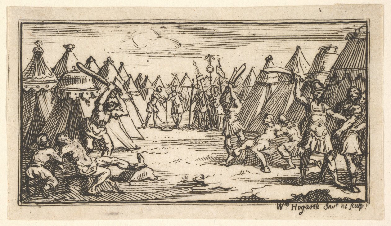 Breaking the Legs John Beaver, Roman Military Punishments, 1725, etter 1725. av William Hogarth