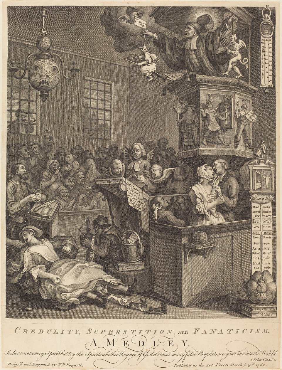 godtroenhet, overtro og fanatisme av William Hogarth