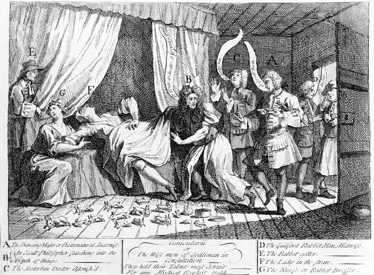 Cunicularii eller de vise menn fra Godliman i konsultasjon, 1726 av William Hogarth