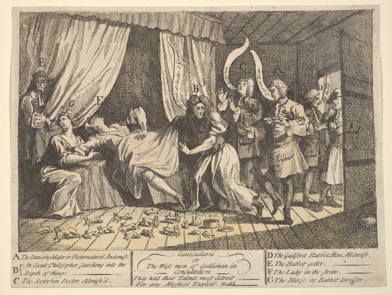 Cunicularii, eller vismennene fra Godlimon i konsultasjon, desember 1726. av William Hogarth