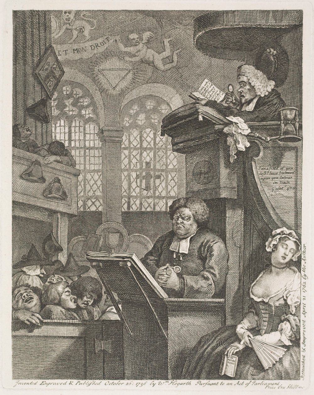 De sovende kirkegjengerne av William Hogarth