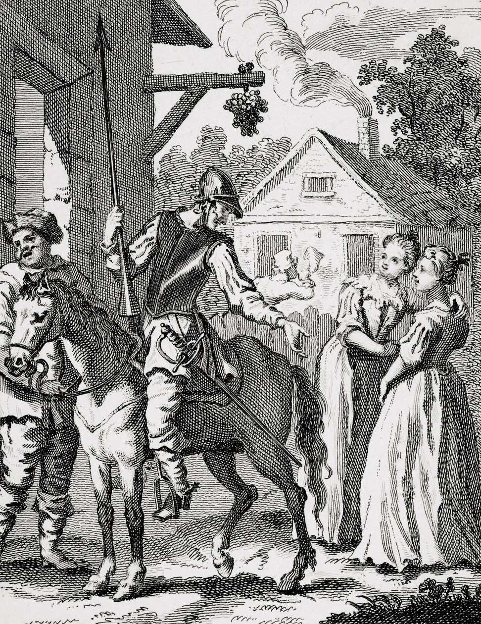 Don Quixote og Sancho Panza på et vertshus, utgitt 1798 av William Hogarth