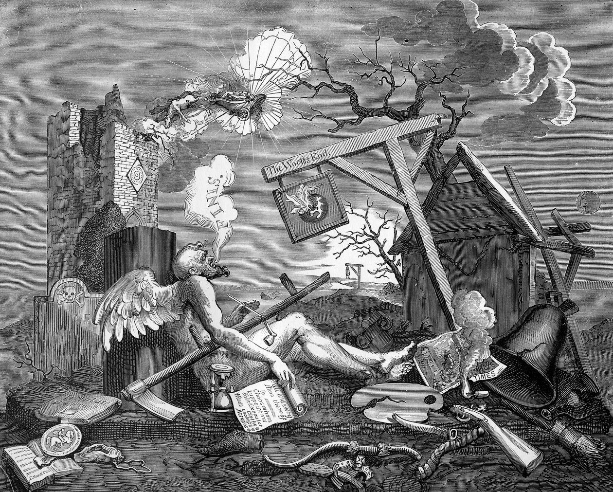 Finis; eller, Tail Piece - The Bathos av William Hogarth av William Hogarth