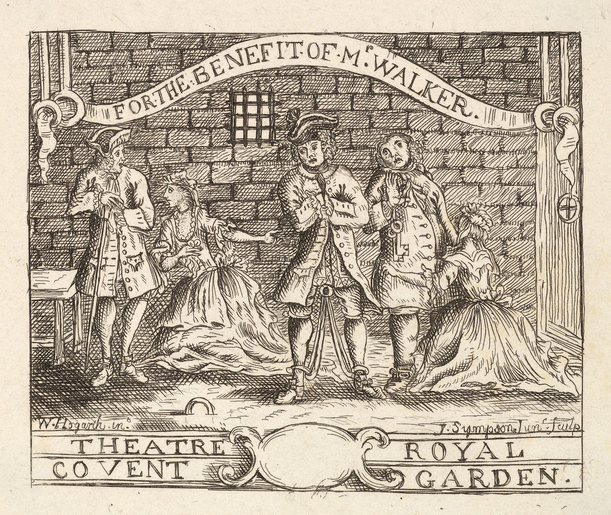 Til fordel for Mr Walker, Theatre Royal, Covent Garden, pub. 1822 av William Hogarth