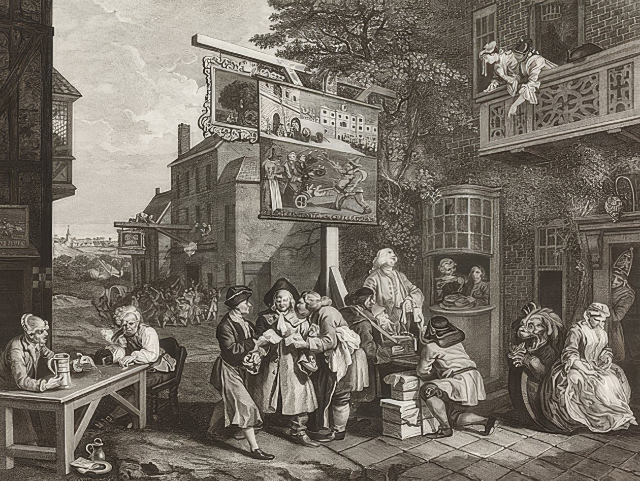 Fire utskrifter av et valg / De generelle valgene. Ark 2: Søk etter stemmer. 1757 av William Hogarth