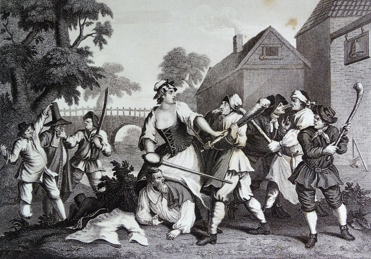 Frontispice til Samuel Butlers "Hudibras" av William Hogarth