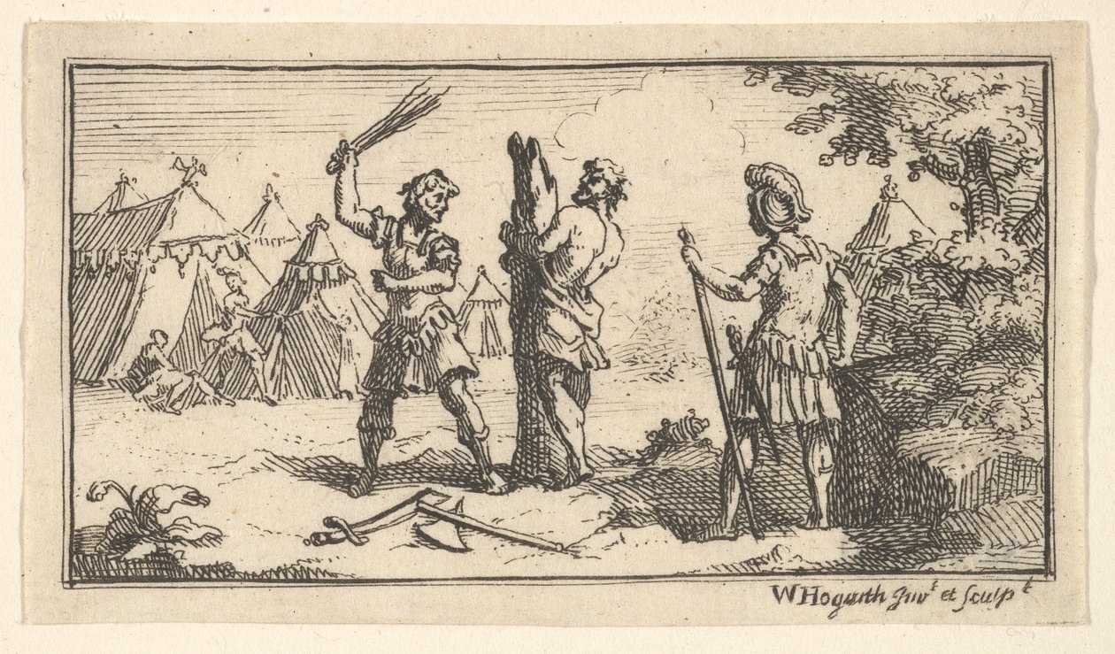 Fustigatio John Beaver, romerske militære straffer, 1725, etter 1725. av William Hogarth