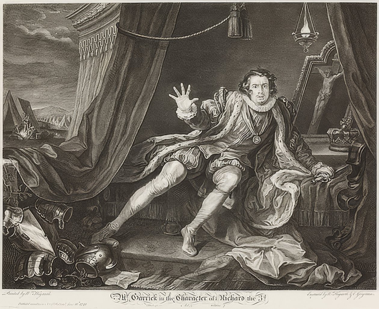 Garrick in the Character of Richard III / Garrick in der Rolle Richards III.. 1746 av William Hogarth