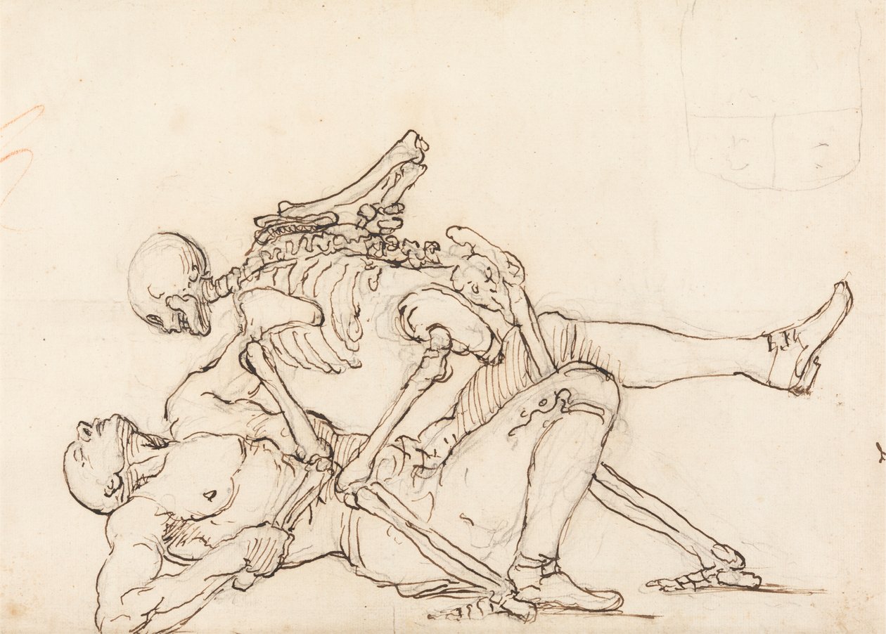 George Taylor's Epitaph: Death Giving George Taylor a Cross Buttock av William Hogarth