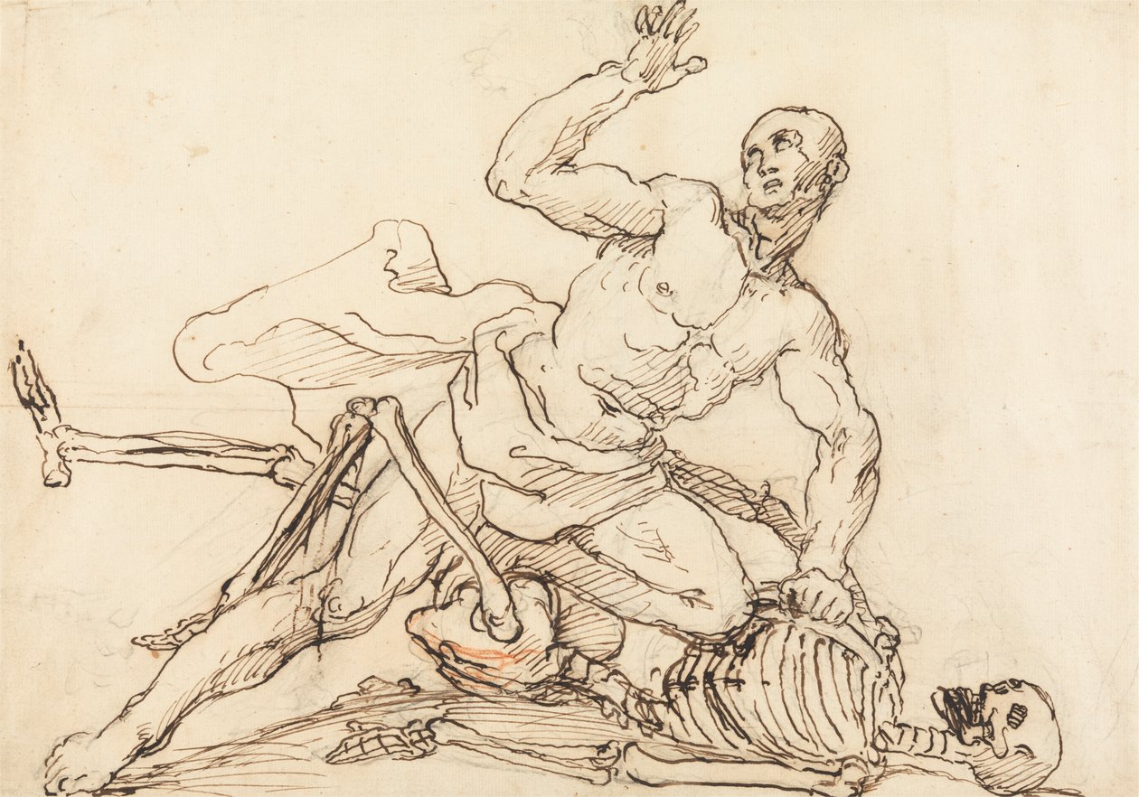 George Taylors epitafium: George Taylor Breaking the Ribs of Death av William Hogarth