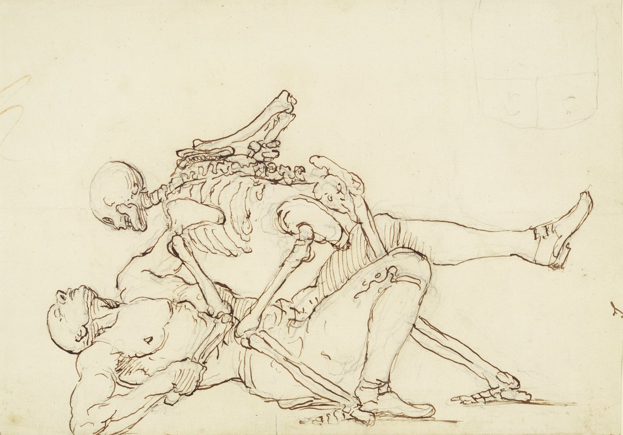 George Taylors epitafium, ca. 1750 (penn og blekk over grafitt på papir) av William Hogarth