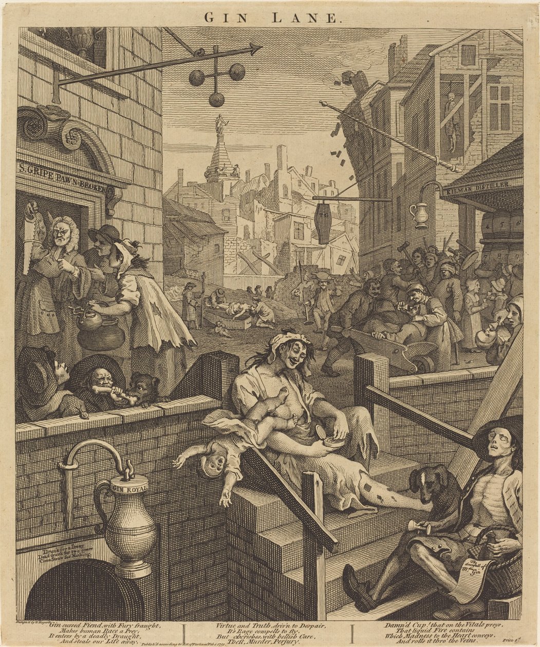Gin Lane av William Hogarth