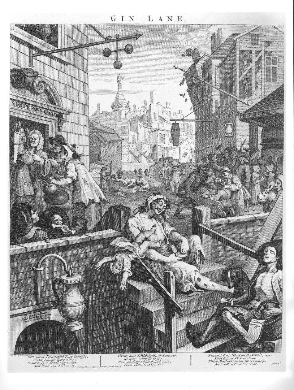 Gin Lane, 1751 av William Hogarth