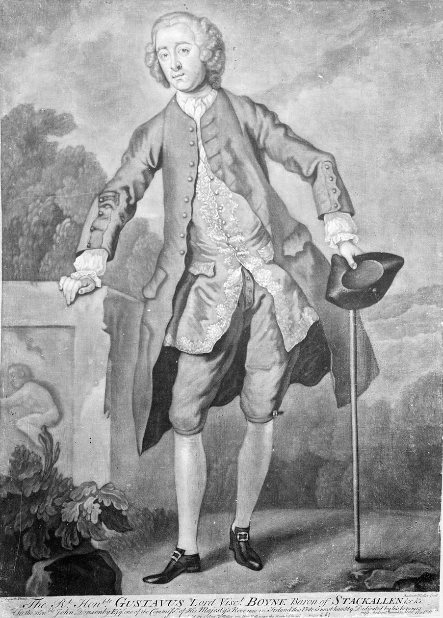 Gustavus Hamilton, gravert av Andrew Miller av William Hogarth