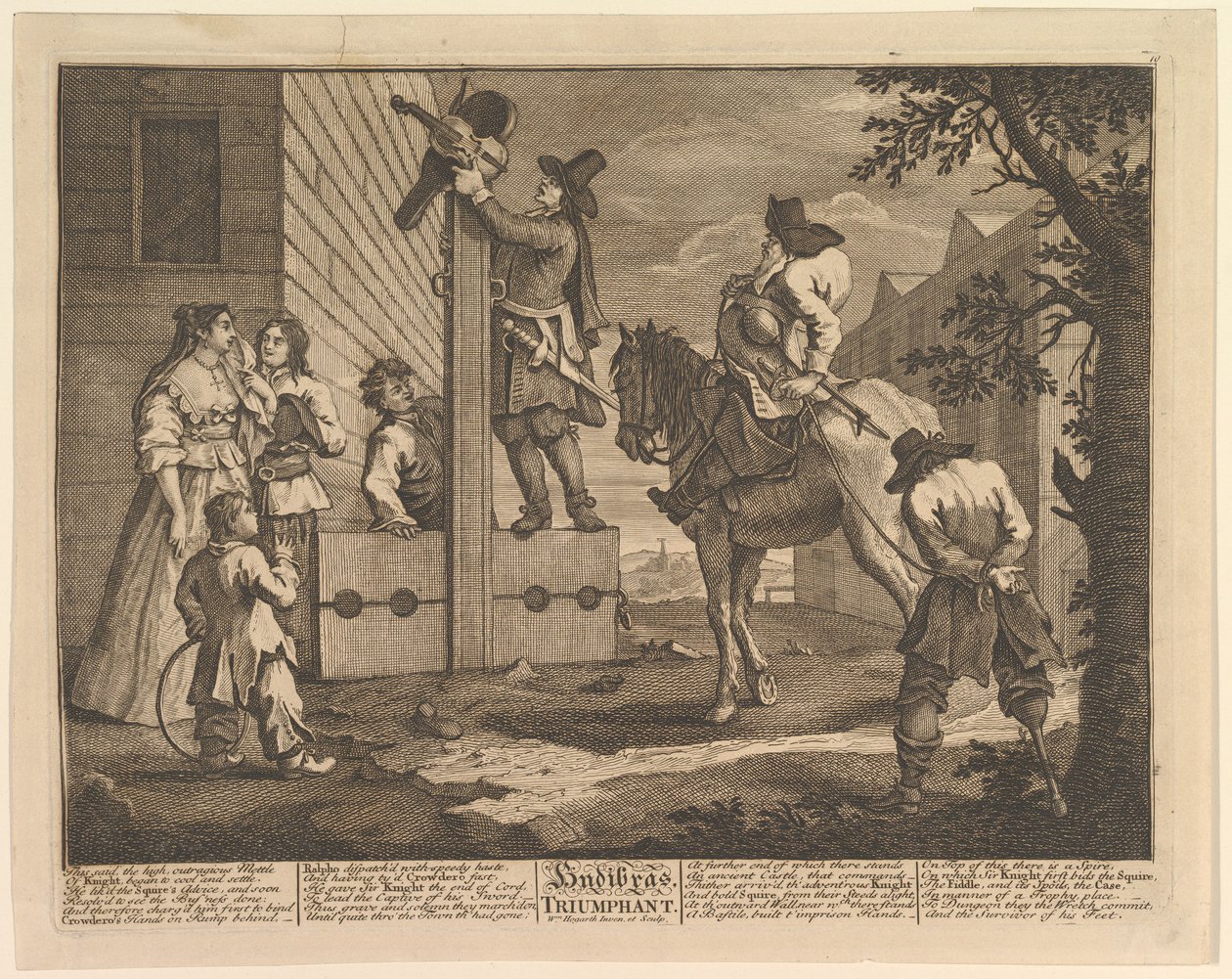 Hudibras Triumphant Twelve Large Illustrations for Samuel Butlers Hudibras, Plate 4, 1725-68. av William Hogarth