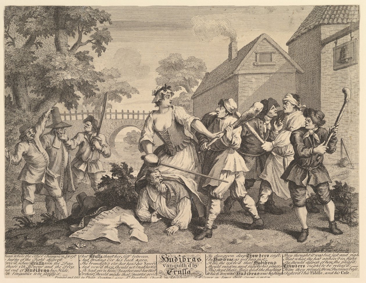Hudibras Vanquished av Trulla Tolv store illustrasjoner for Samuel Butlers ..., februar 1725-26. av William Hogarth