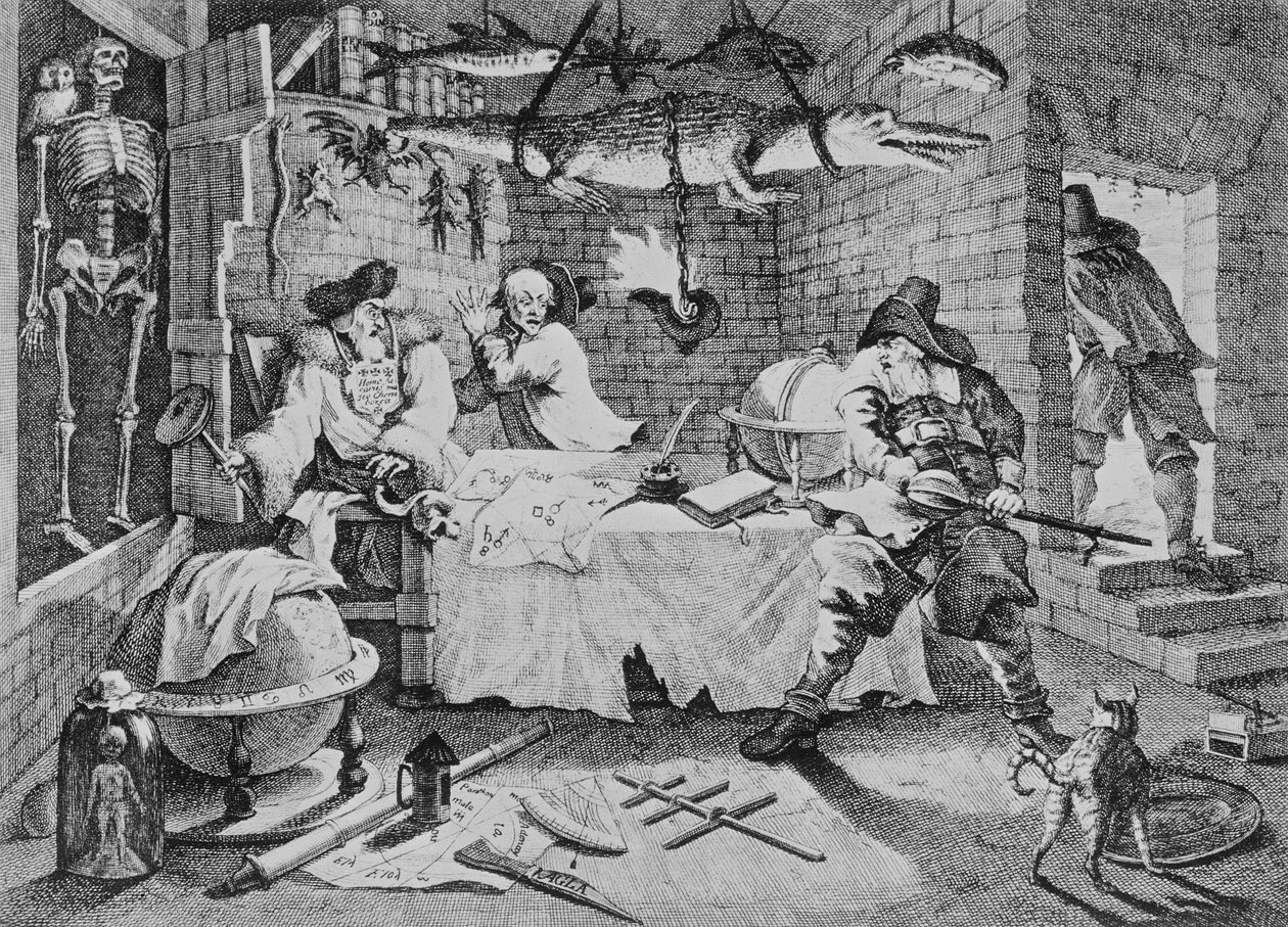 Hudibras slår Sidrophel og mannen hans Whachum, fra 