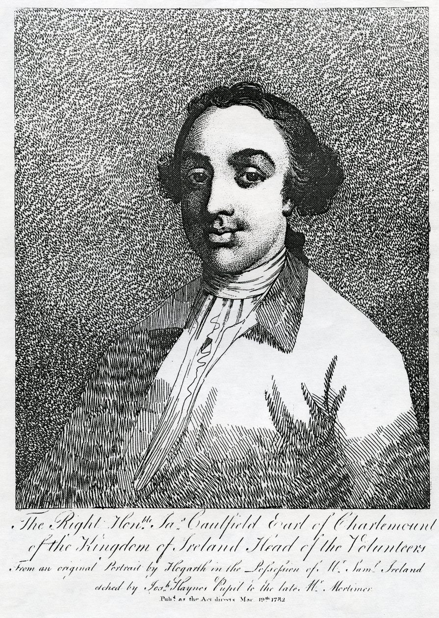 James Caulfield, 1. jarl av Charlemont, gravert av Joseph Haynes, 1782 av William Hogarth