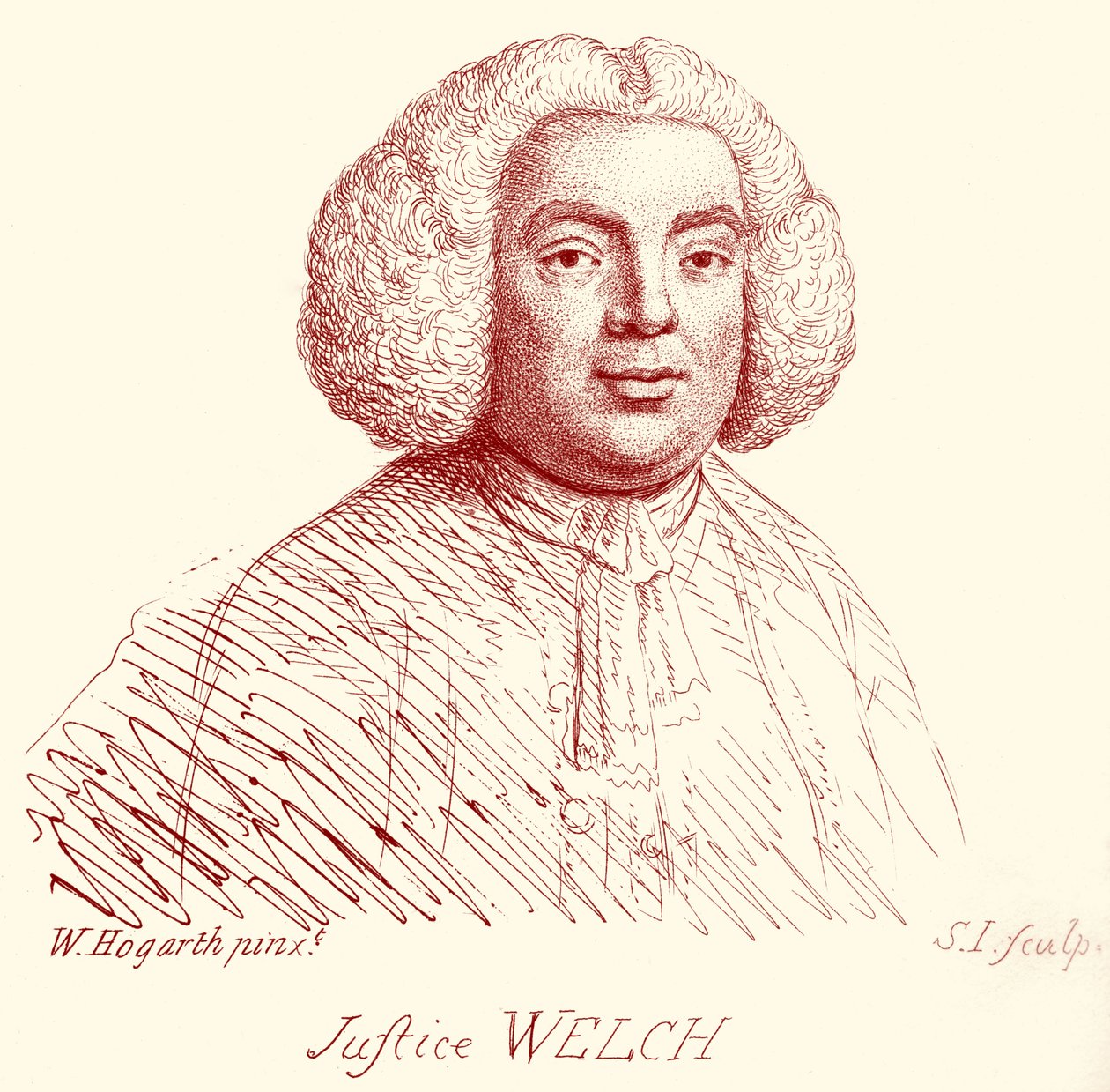 Justice Welch - portrett av William Hogarth av William Hogarth