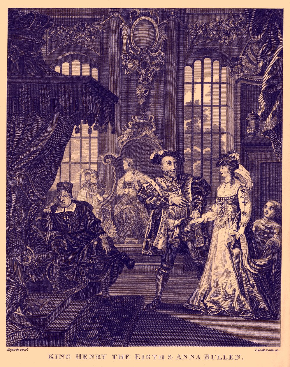 Kong Henry VIII og Anne Boleyn av William Hogarth av William Hogarth