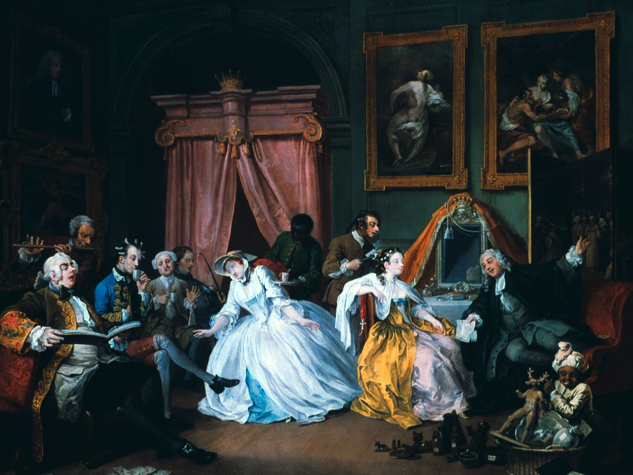 Ekteskap A-la-Mode: 4. The Toilette, 1743 av William Hogarth