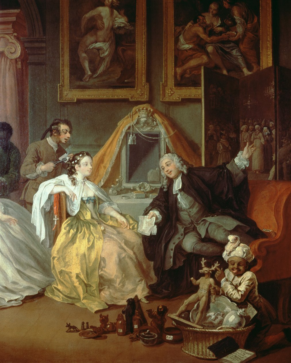Marriage a la Mode: IV - The Toilette, c.1743 olje på lerret detalj av 182092 av William Hogarth