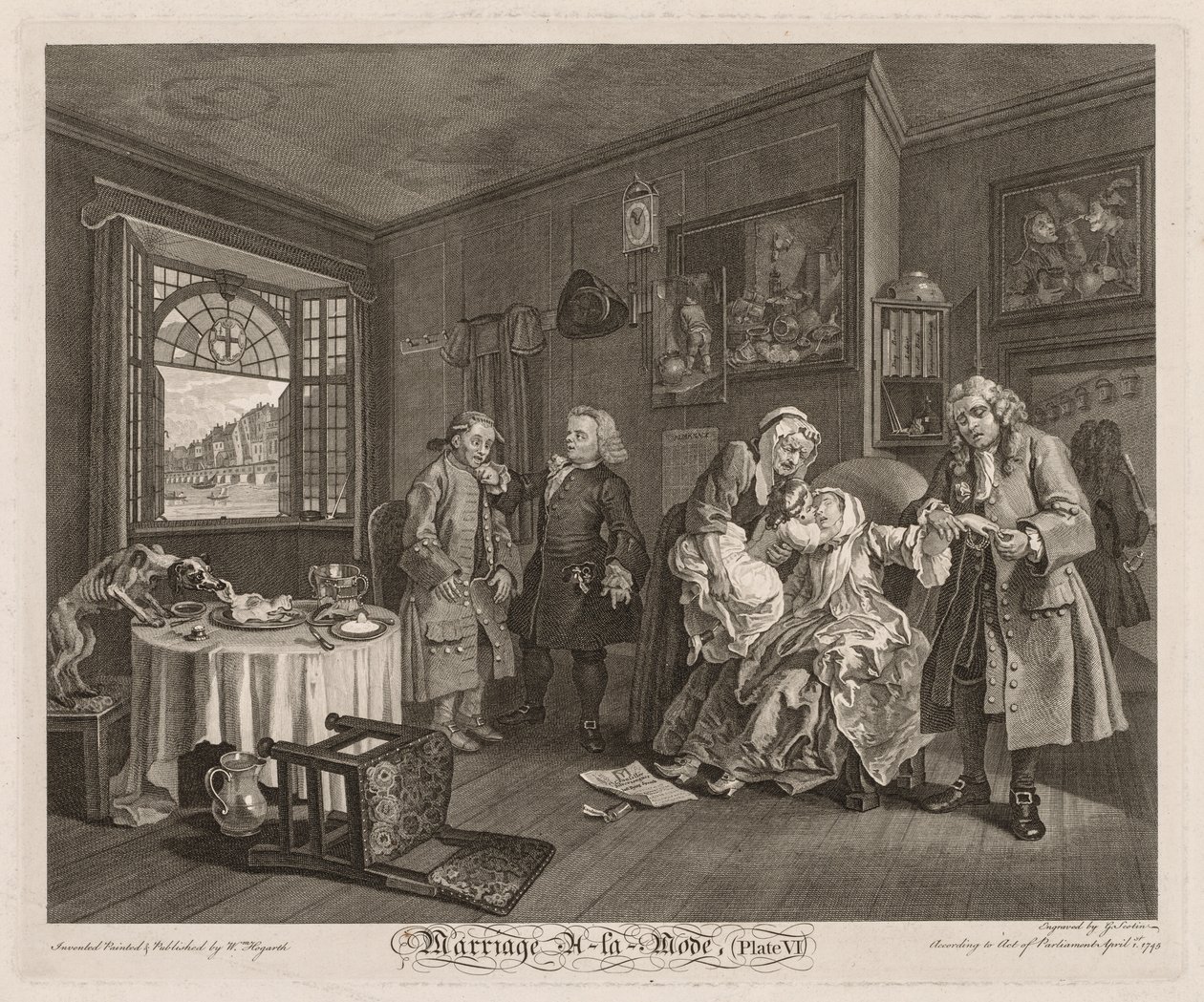 Marriage à la Mode: The Death of the Countess av William Hogarth