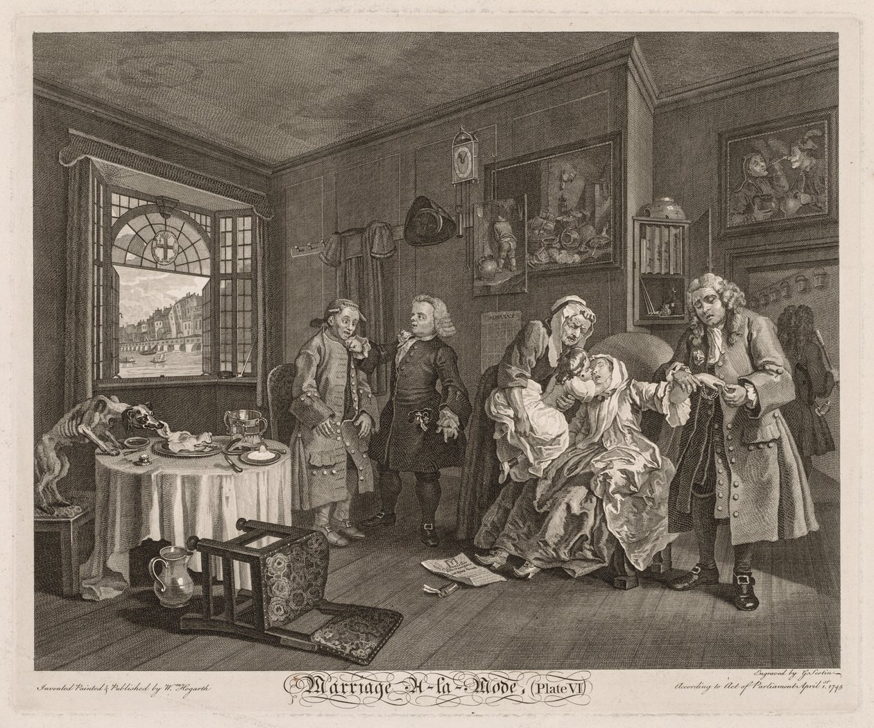 Marriage à la Mode: The Death of the Countess av William Hogarth