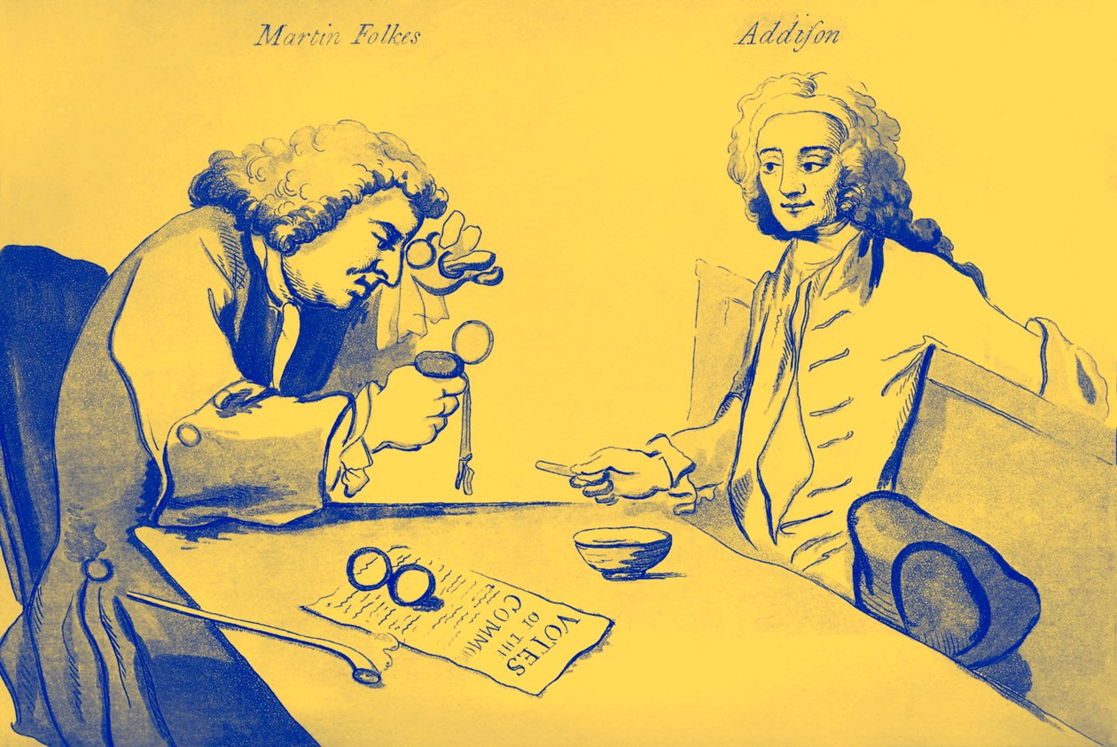 Martin Folkes og Addison i Buttons kaffehus av William Hogarth